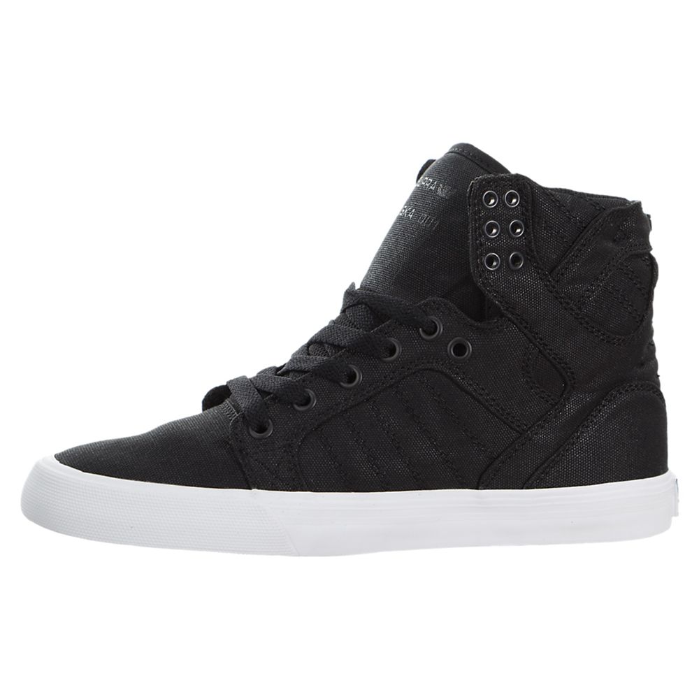 Baskets Montantes Supra SkyTop Noir Black/White Femme | PTW-13686075